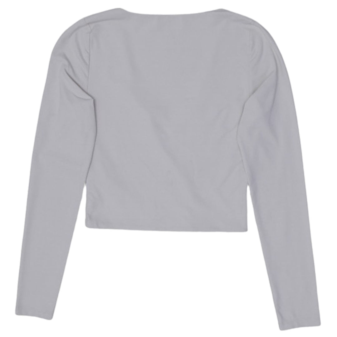 Ladies Babaton V-Neck Long Sleeve Crop Top