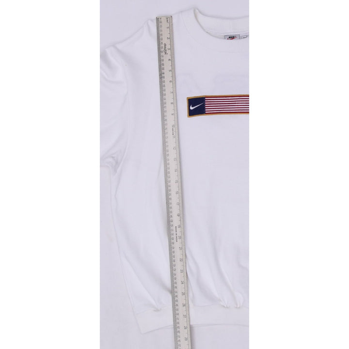 Vintage 90's Nike Team USA Flag Patch Crewneck Sweatshirt White M | Migration_Sweatshirt - View 7 | Fashion Rerun
