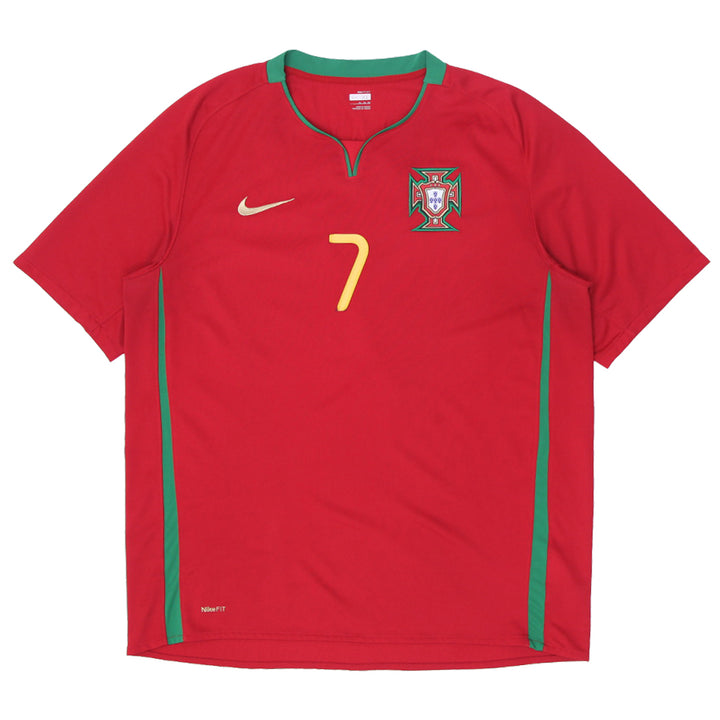 Mens Nike Portugal Nike 2008-2010 Euro Football Home Jersey #7 Ronaldo