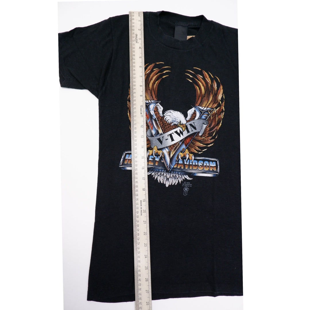 Vintage 1986 Harley Davidson 3D Emblem V Twin Tee Shirt Biker USA Single Stitch