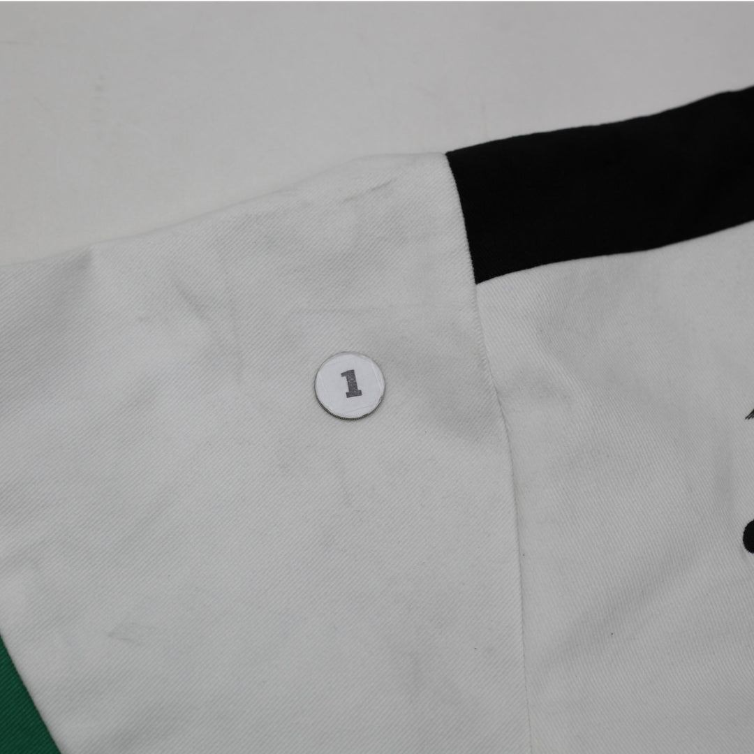 Mens Chase Authentics Racing Jacket White Green Black Pockets Logo