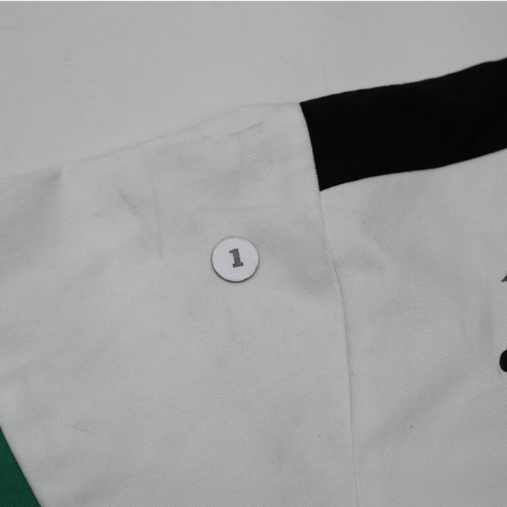 Mens Chase Authentics Racing Jacket White Green Black Pockets Logo