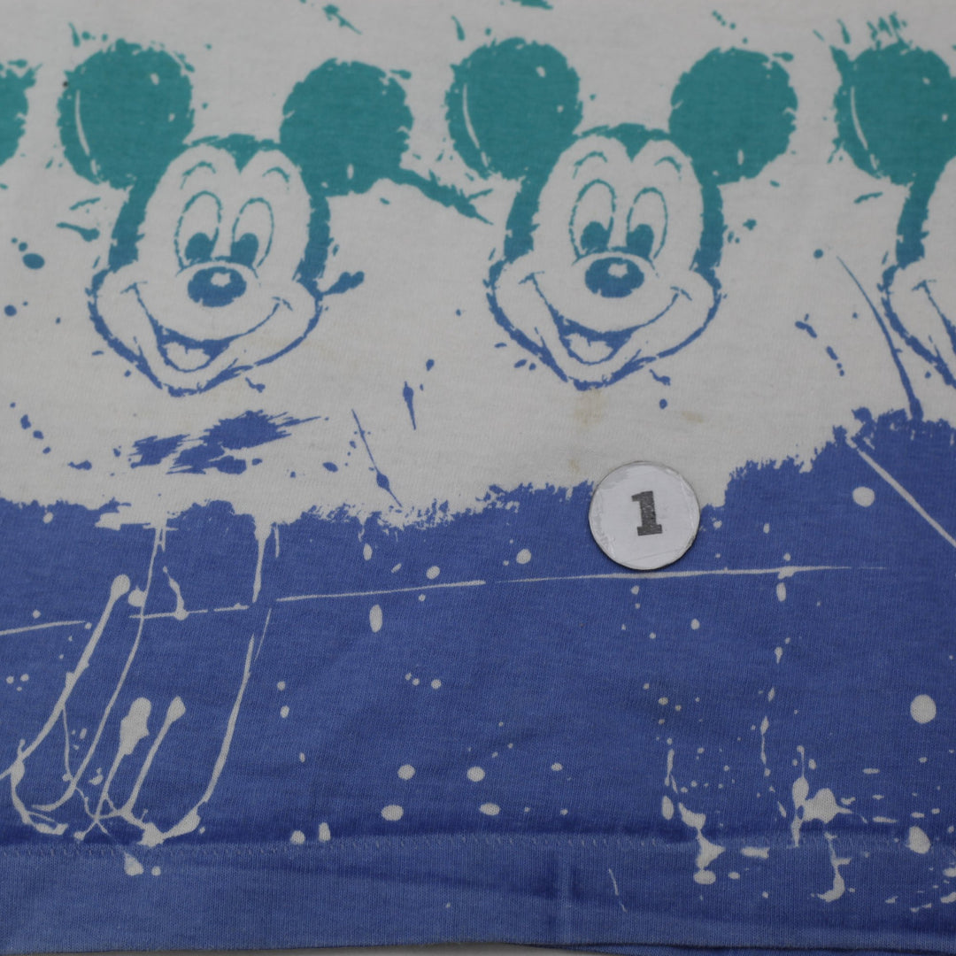Vintage 90s Disney Mickey Mouse All Over Print Single Stitch Made In USA T-Shirt