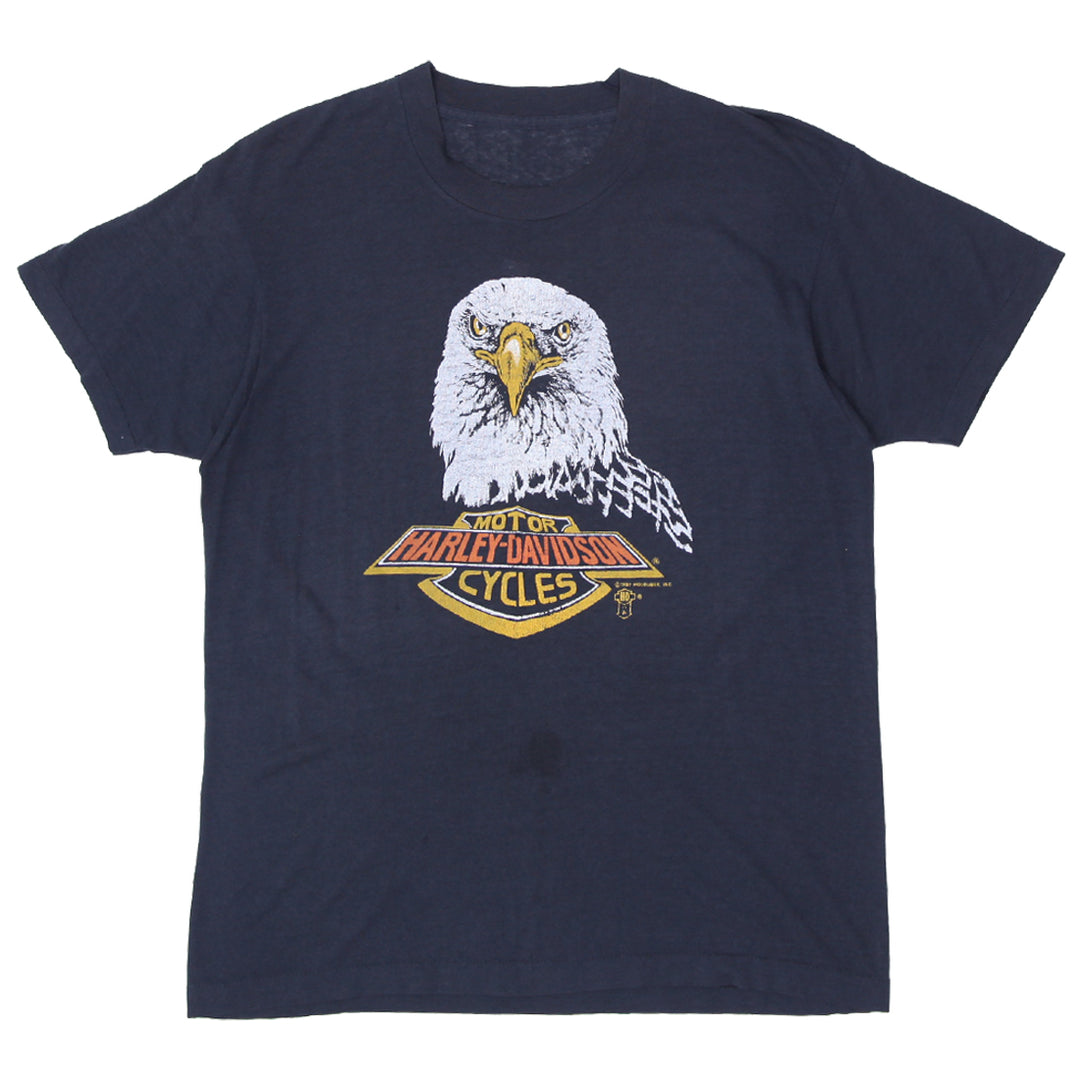 1987 Vintage Holoubek  Harley Davidson Motorcycles Eagle T-Shirt S.Stitch - Fashion Rerun Vintage Migration_T-Shirt