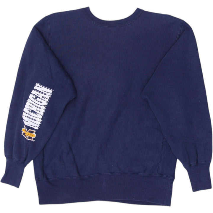 Vintage Champion Reverse Weave Navy University of Michigan Crewneck Sweatshirt L