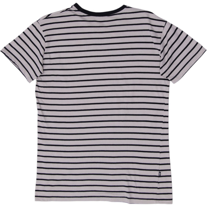 Mens Stussy Striped World Tribe Chest Logo T-Shirt Size S