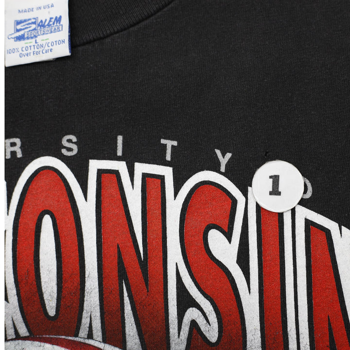 Vintage Salem Sportswear T-Shirt Black Wisconsin Rose Bowl Graphic Made In USA L | Migration_T-Shirts - Detai | Fashion Rerun