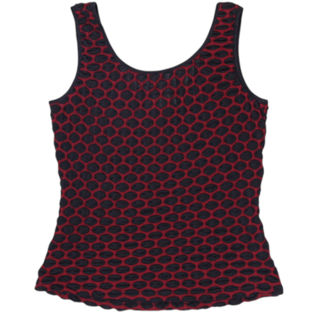 Y2K Ladies XS Clothing Geometric Textured Mesh Scoop Neck Tank Top Size L