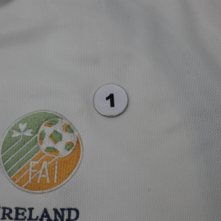 Vintage Mens Umbro Republic of Ireland 2002-04 Away Football Jersey White Eircom