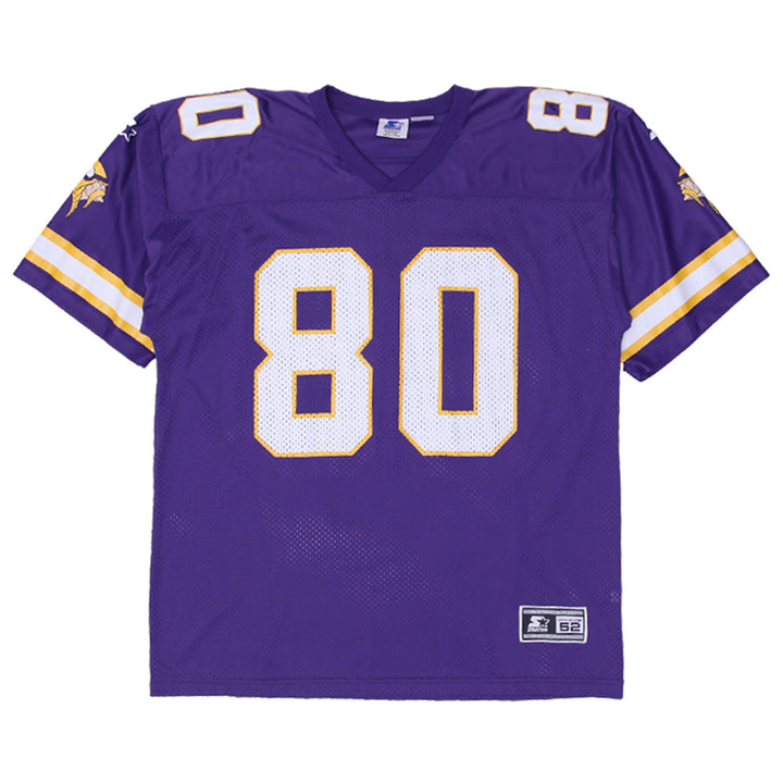 Vintage Mens Starter NFL Jersey Purple Carter #80 American Football