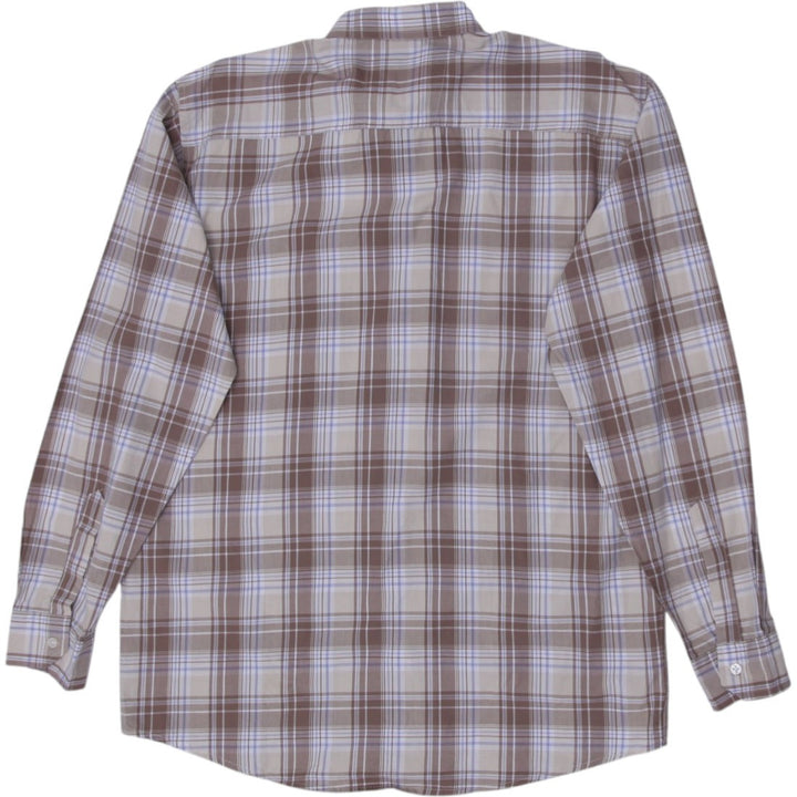 Mens Ralph Lauren Casual Brown Plaid Long Sleeve Custom Fit Shirt