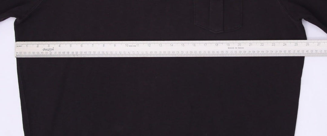 Vintage Mens Polo Ralph Lauren Sweatshirt Brown 1/4 Zip Button Cotton XXL