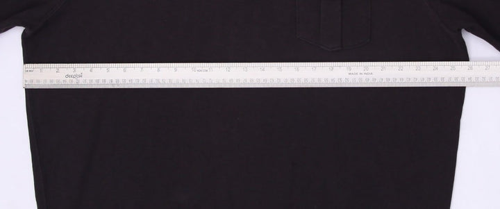 Vintage Mens Polo Ralph Lauren Sweatshirt Brown 1/4 Zip Button Cotton XXL