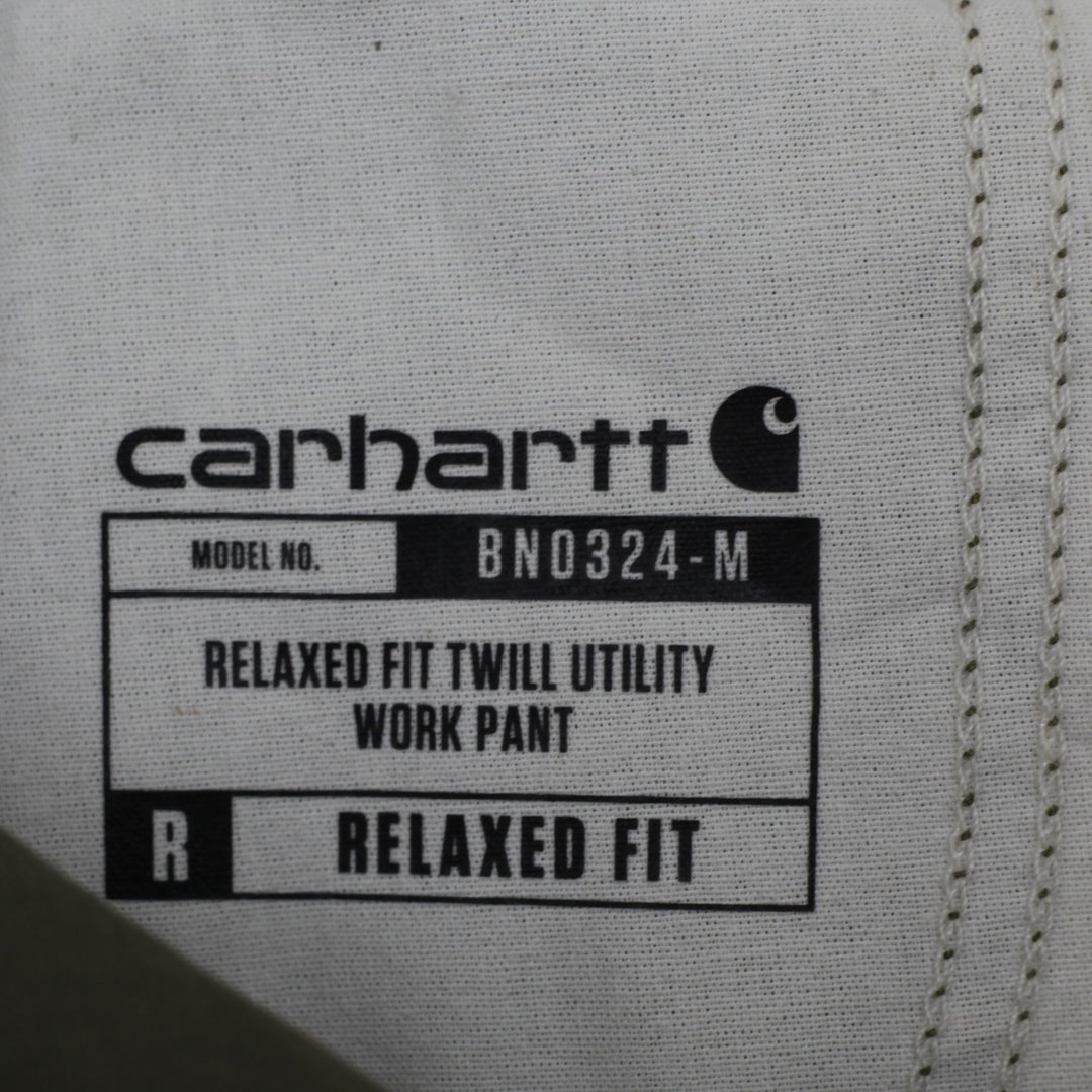 Mens Carhartt B324-ARG Utility Work Pants Green Relaxed Fit