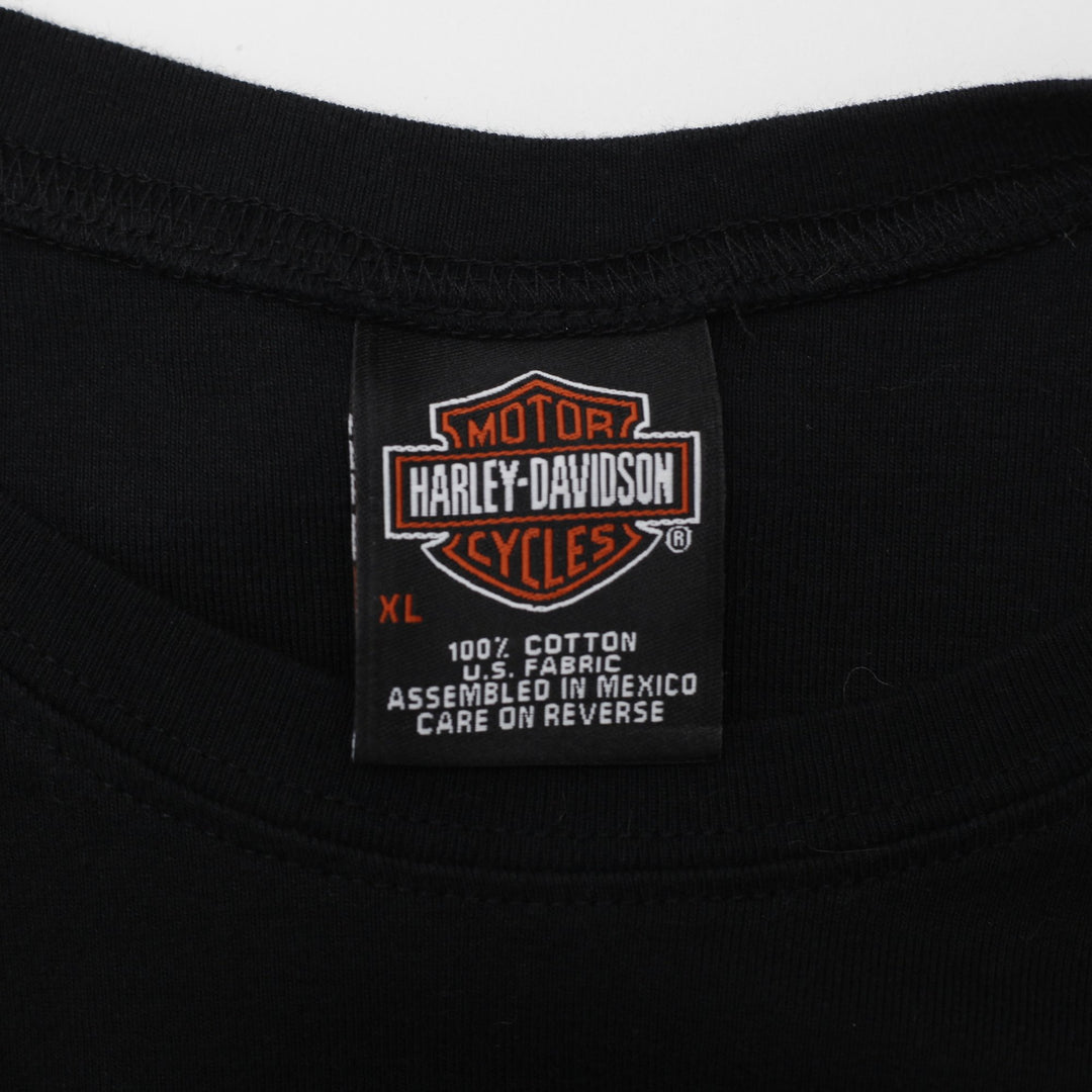 Y2K Ladies Harley Davidson Graphic Biker Sleeveless Tee Size XL | Migration_Y2K Tops - Back View | Fashion Rerun