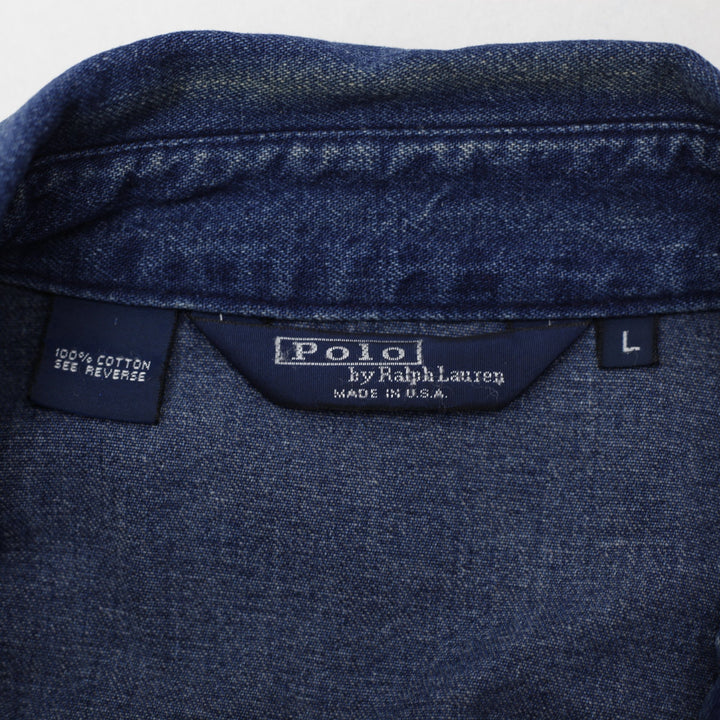 Vintage 90s Polo Ralph Lauren Denim Jacket Size L | Migration_Jackets - Back View | Fashion Rerun