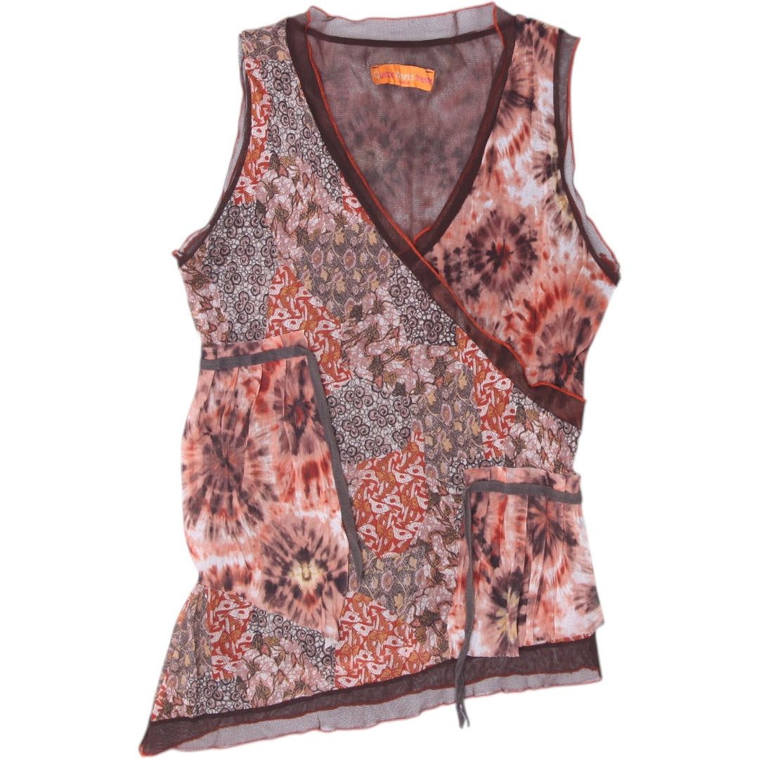 Y2K Ladies Quinz Heures Trente Multicolor Sleeveless Top Size 2