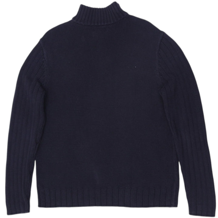 Vintage Mens Polo Jeans Company Sweater Black Striped Knit 1/4 Zip XL | Migration_Jumper & Knitwear - Side Vi | Fashion Rerun