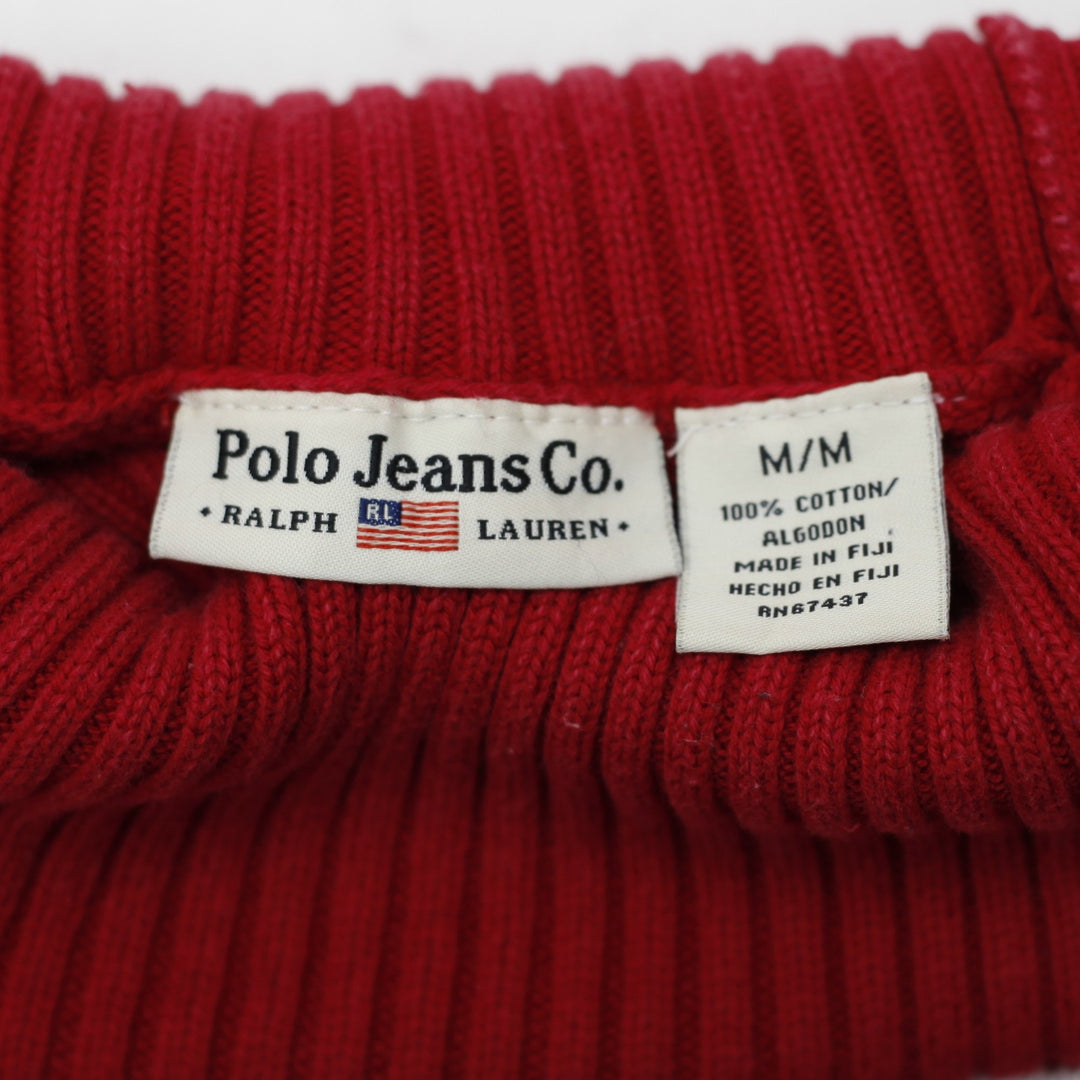Vintage Ladies Polo Jeans RL Red Turtleneck Knitted Sweater M