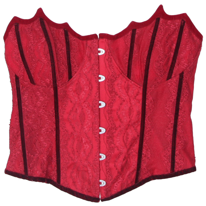 Y2K Strapless Red Lace Corset - Fashion Rerun Vintage Migration_Tops
