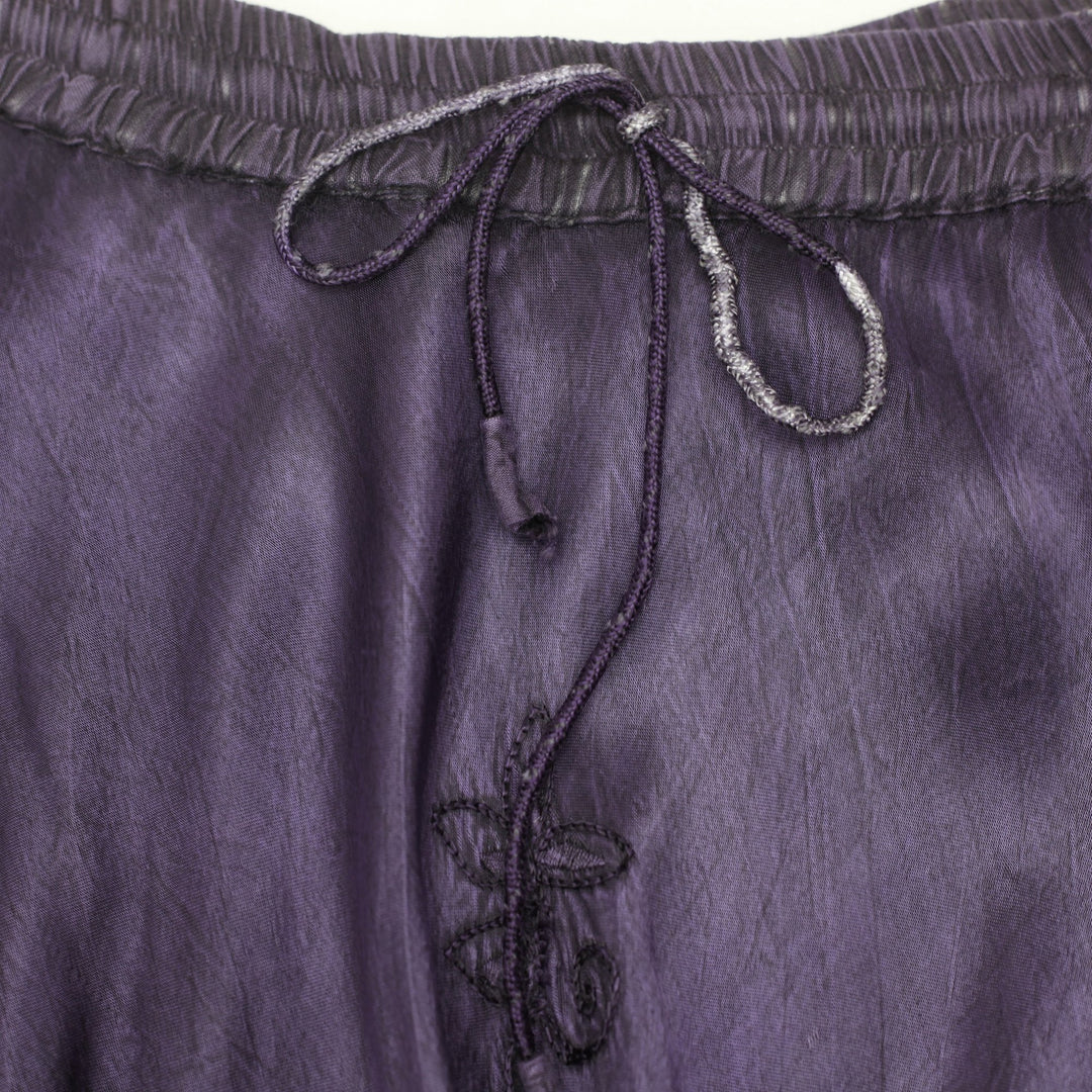 Y2K Ladies Encounter Floral Embroidered Velvet Tiered Prairie Skirt Free Size