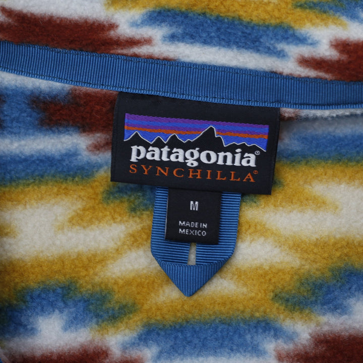 Ladies Patagonia Synchilla Fleece Vest Size M Wild Desert Prairie Gold Aztec | Migration_Vests - Back View | Fashion Rerun