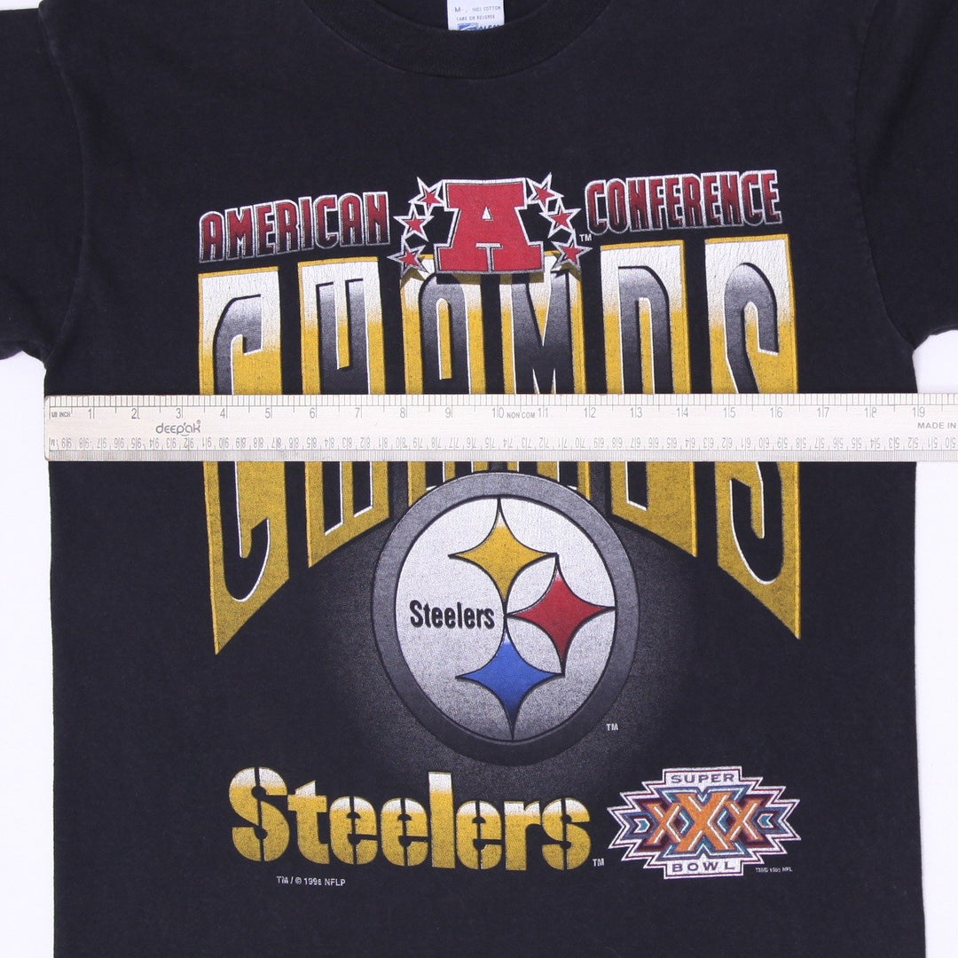 Vintage 90s Pittsburgh Steelers Super Bowl XXX AFC Champs T Shirt Medium Salem Sportswear USA Made