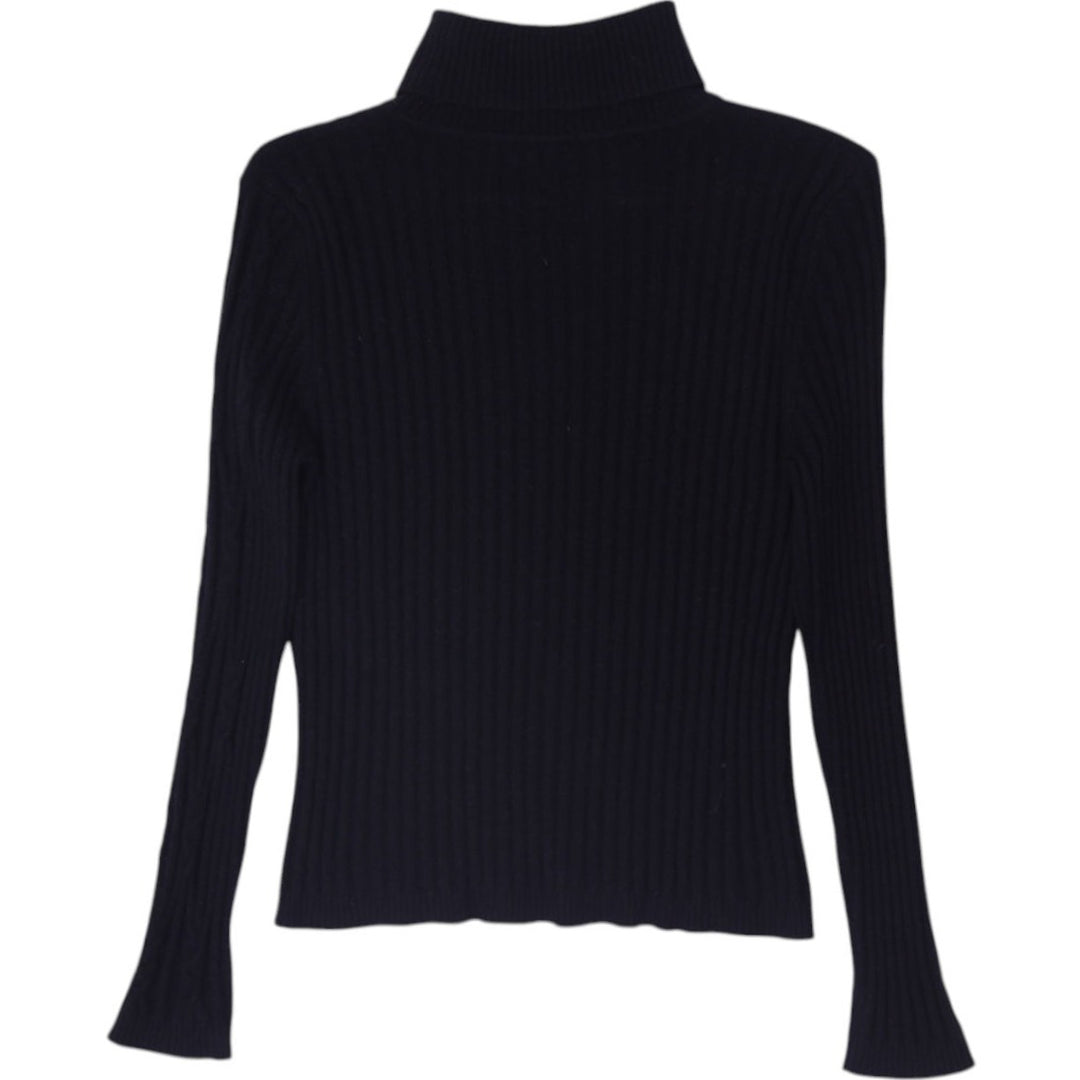 Ladies Avvenire 100% Cashmere Ribbed Turtleneck Sweater Size L