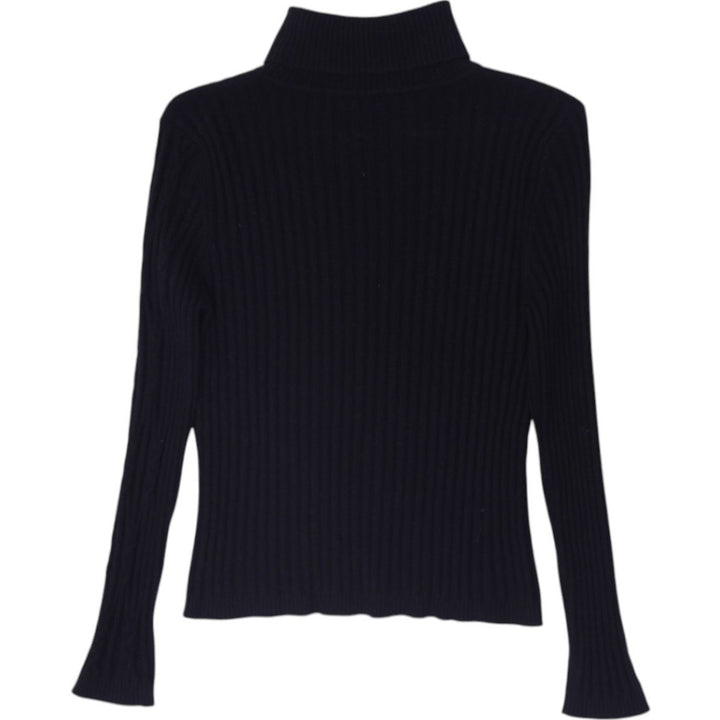 Ladies Avvenire 100% Cashmere Ribbed Turtleneck Sweater Size L