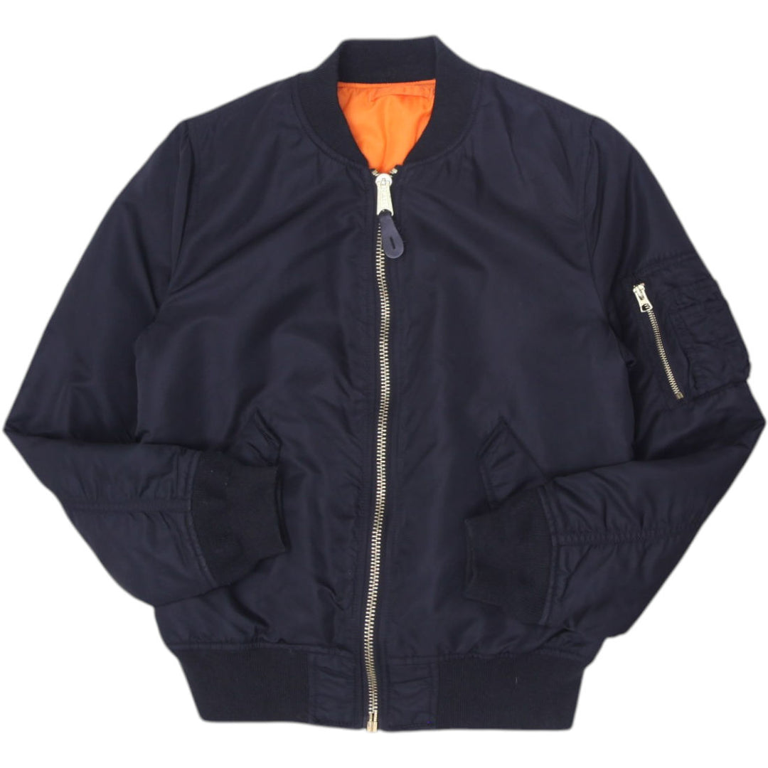 Vintage MA-1 Bomber Jacket Black Orange Reversible Nylon S | Migration_Jackets | Fashion Rerun