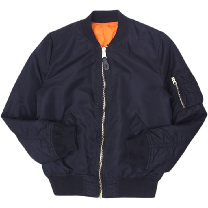 Vintage MA-1 Bomber Jacket Black Orange Reversible Nylon S | Migration_Jackets | Fashion Rerun