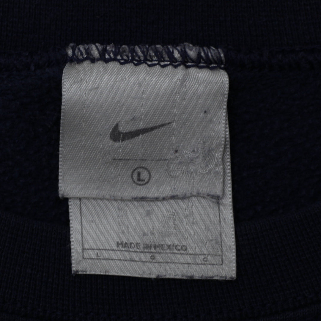 Vintage Mens Nike Sweatshirt Navy Blue Fleece Logo Essential | Migration_Sweatshirt - Back View | Fashion Rerun
