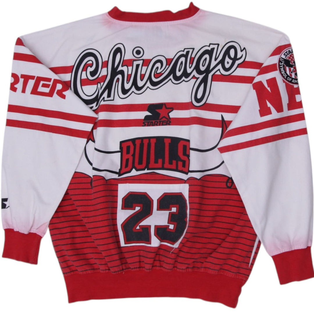 Vintage 90s Starter Chicago Bulls Pullover Jacket L | Migration_Jackets - Side View | Fashion Rerun