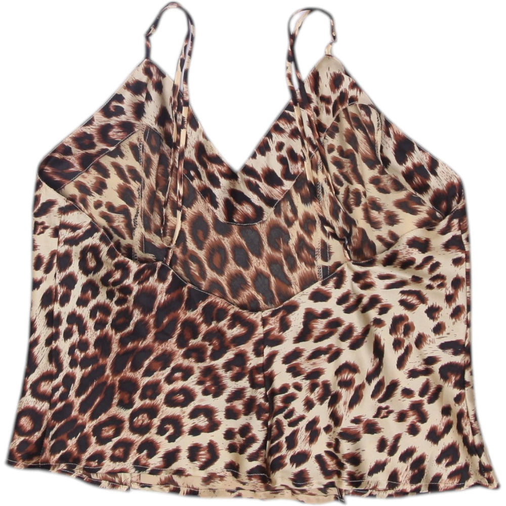 Y2K Ladies Camisole Leopard Print Sleeveless Strappy Top Size M | Migration_Tops - Side View | Fashion Rerun