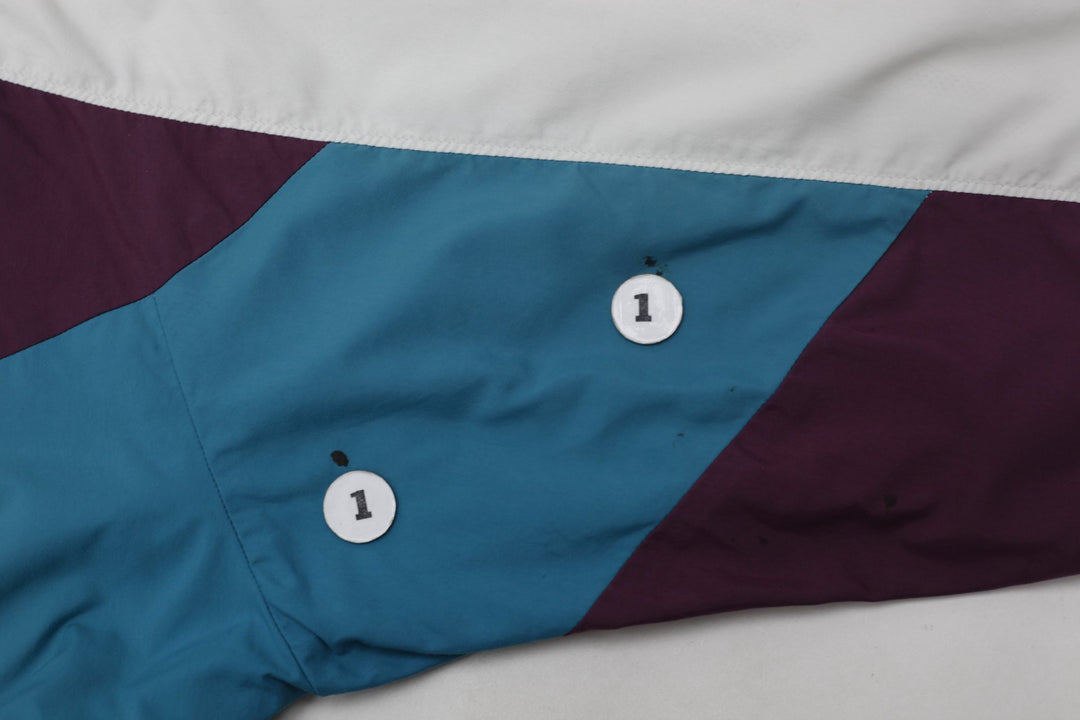 Vintage Mens Jammin Mighty Ducks Varsity Jacket Maroon White Teal Graphic | Migration_Jackets - View 6 | Fashion Rerun