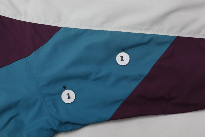 Vintage Mens Jammin Mighty Ducks Varsity Jacket Maroon White Teal Graphic | Migration_Jackets - View 6 | Fashion Rerun