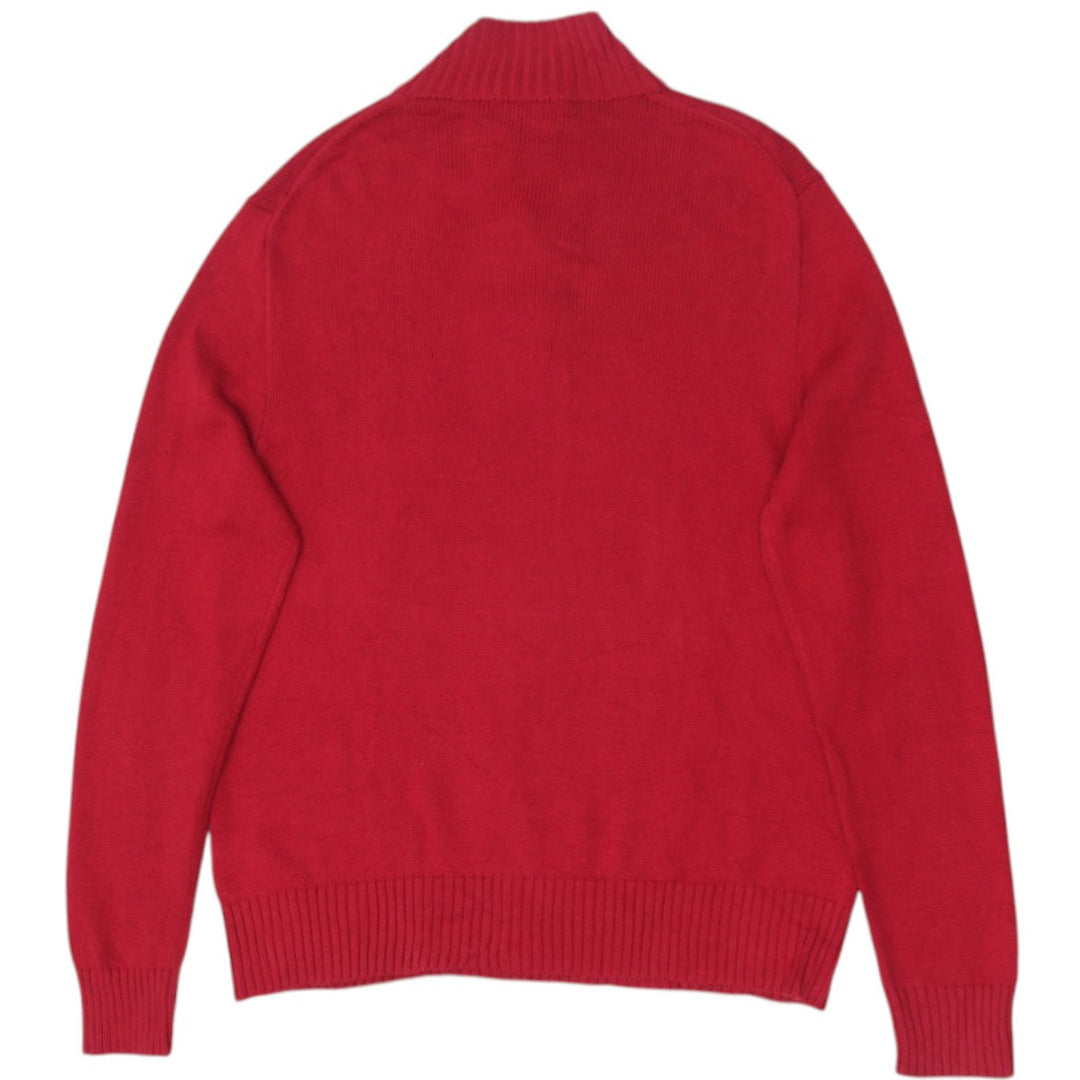 Mens Polo Ralph Lauren Red Knit Collared Quarter Button Sweater L | Migration_Knitwear & Sweaters RL Collecti | Fashion Rerun