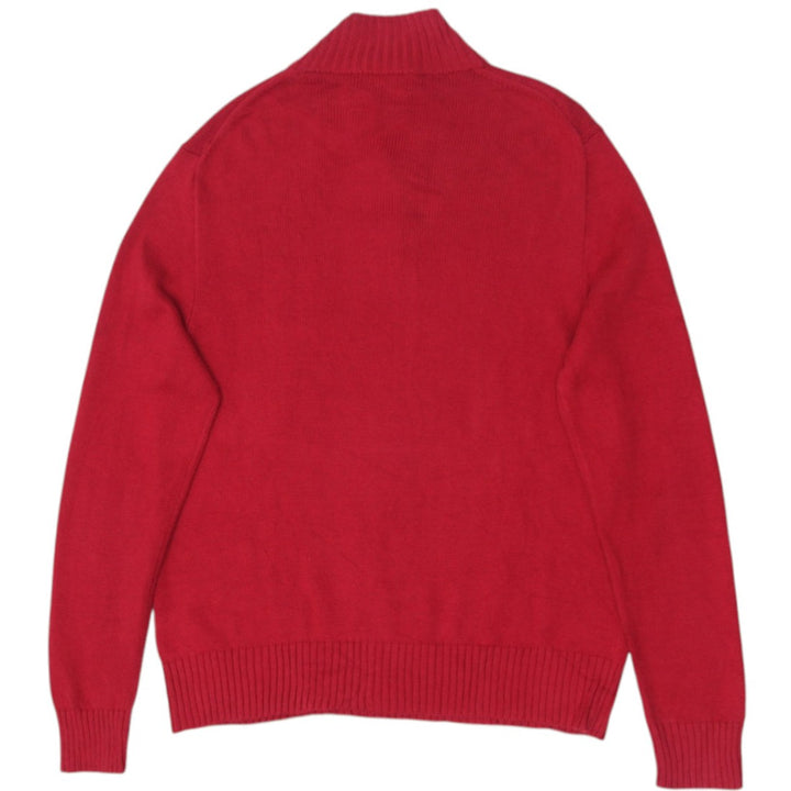 Mens Polo Ralph Lauren Red Knit Collared Quarter Button Sweater L | Migration_Knitwear & Sweaters RL Collecti | Fashion Rerun
