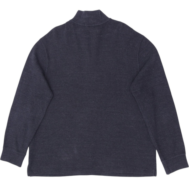Mens Polo Ralph Lauren Quarter Zip Mock Neck Charcoal Gray Sweater Size XL