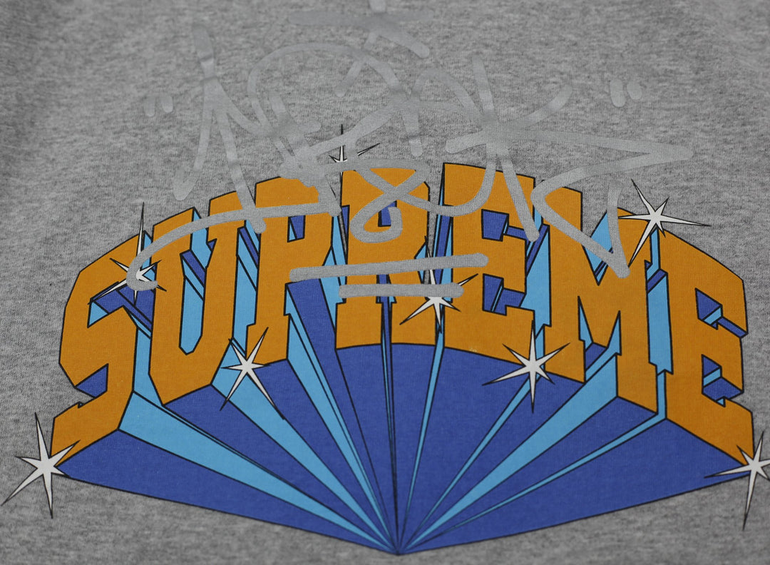 Mens Supreme x IRAK Arc Tee Heather Grey Made in USA Graphic T-Shirt Size Small