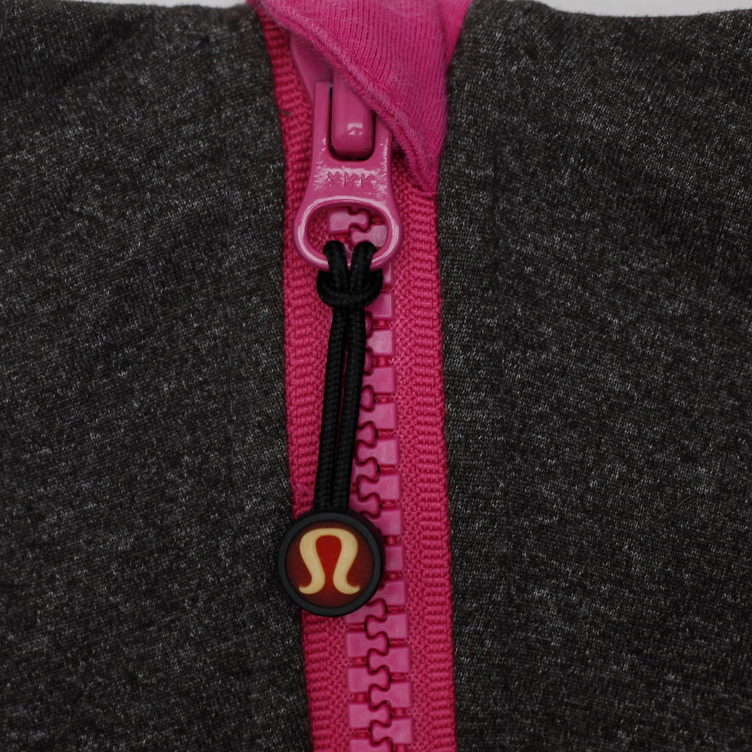 Ladies Lululemon Define Jacket Heathered Charcoal Gray Hot Pink Trim Zip Up 6