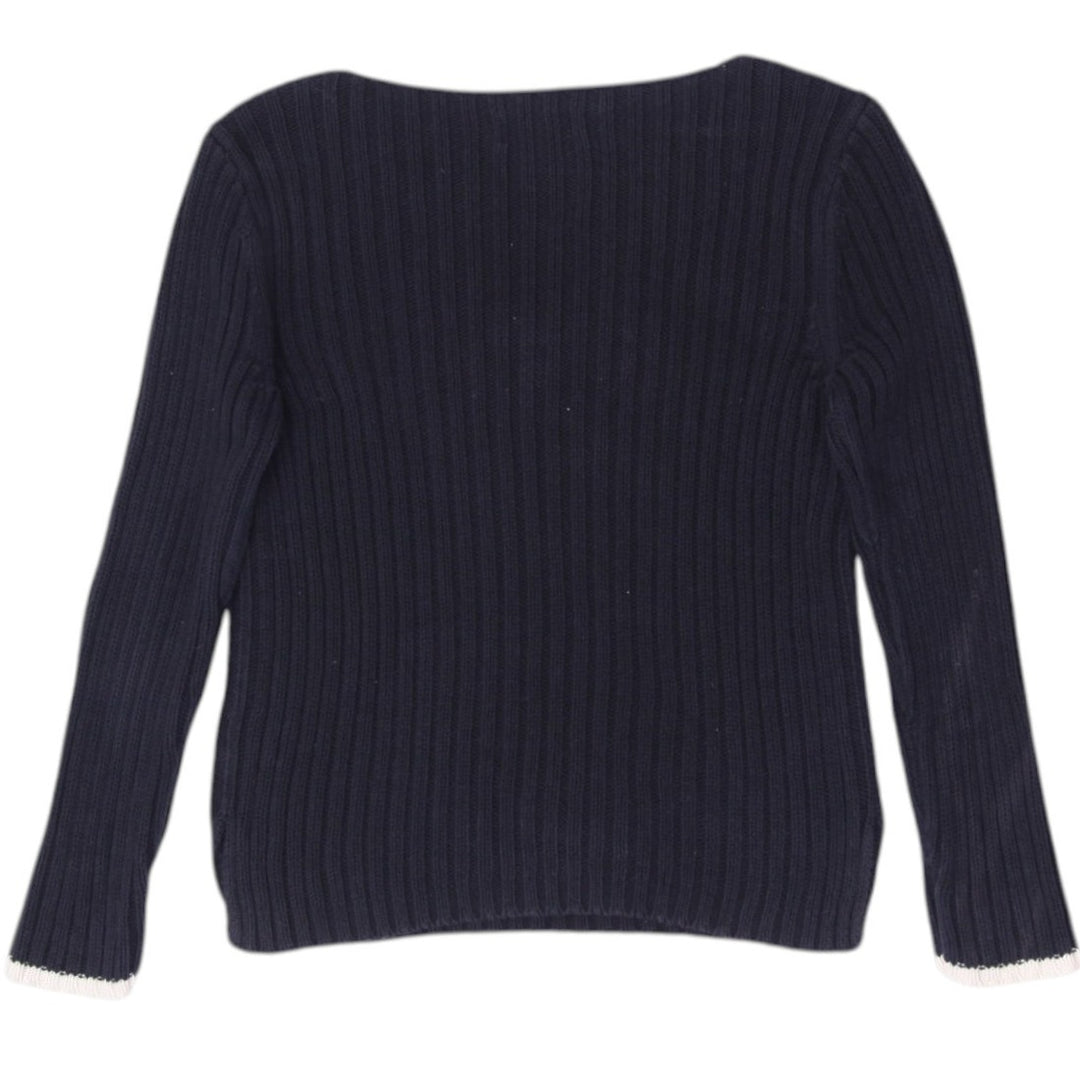 Vintage Ladies Polo Jeans Co. Ralph Lauren American Flag Knit Black Sweater M