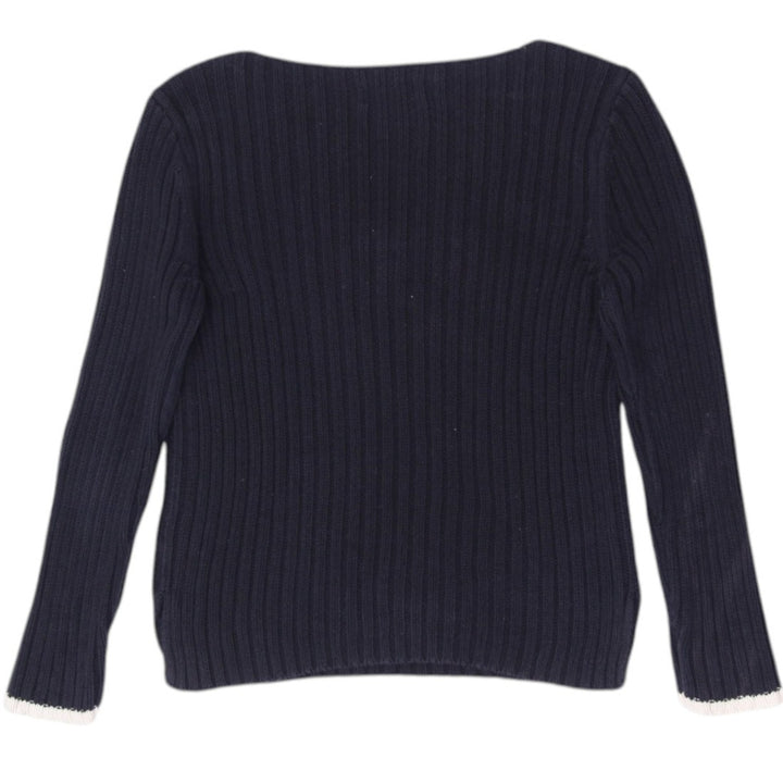 Vintage Ladies Polo Jeans Co. Ralph Lauren American Flag Knit Black Sweater M