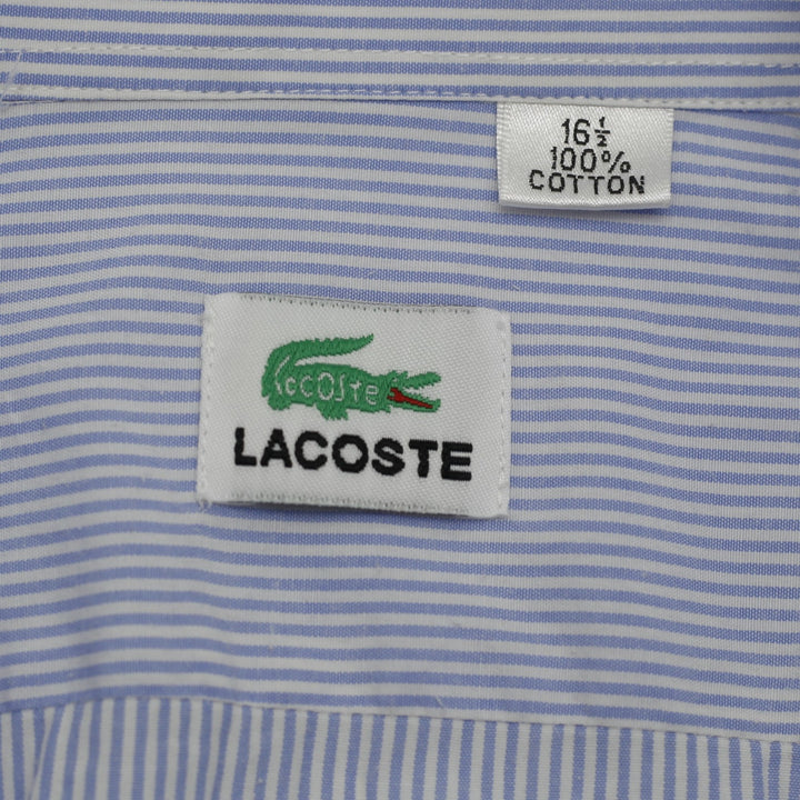 Mens Lacoste Fine Striped Short Sleeve Button-Up Shirt