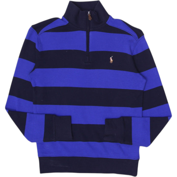Youth Boys Polo Ralph Lauren Navy Striped Half Zip Knitwear Sweater Size 10-12 | Migration_Sweaters | Fashion Rerun