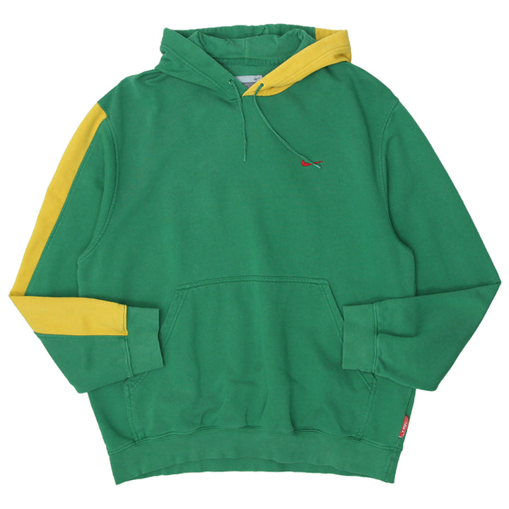 Vintage Nike MMIV Swoosh Embroidered Yellow / Green Pullover Hoodie Size L - Fashion Rerun Vintage Migration_Sweaters