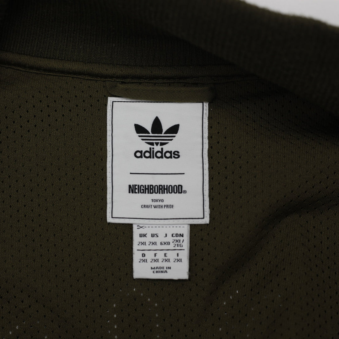 Mens Adidas Neighborhood Track Jacket Olive Full Zip Graphic Jacket Size 2XL