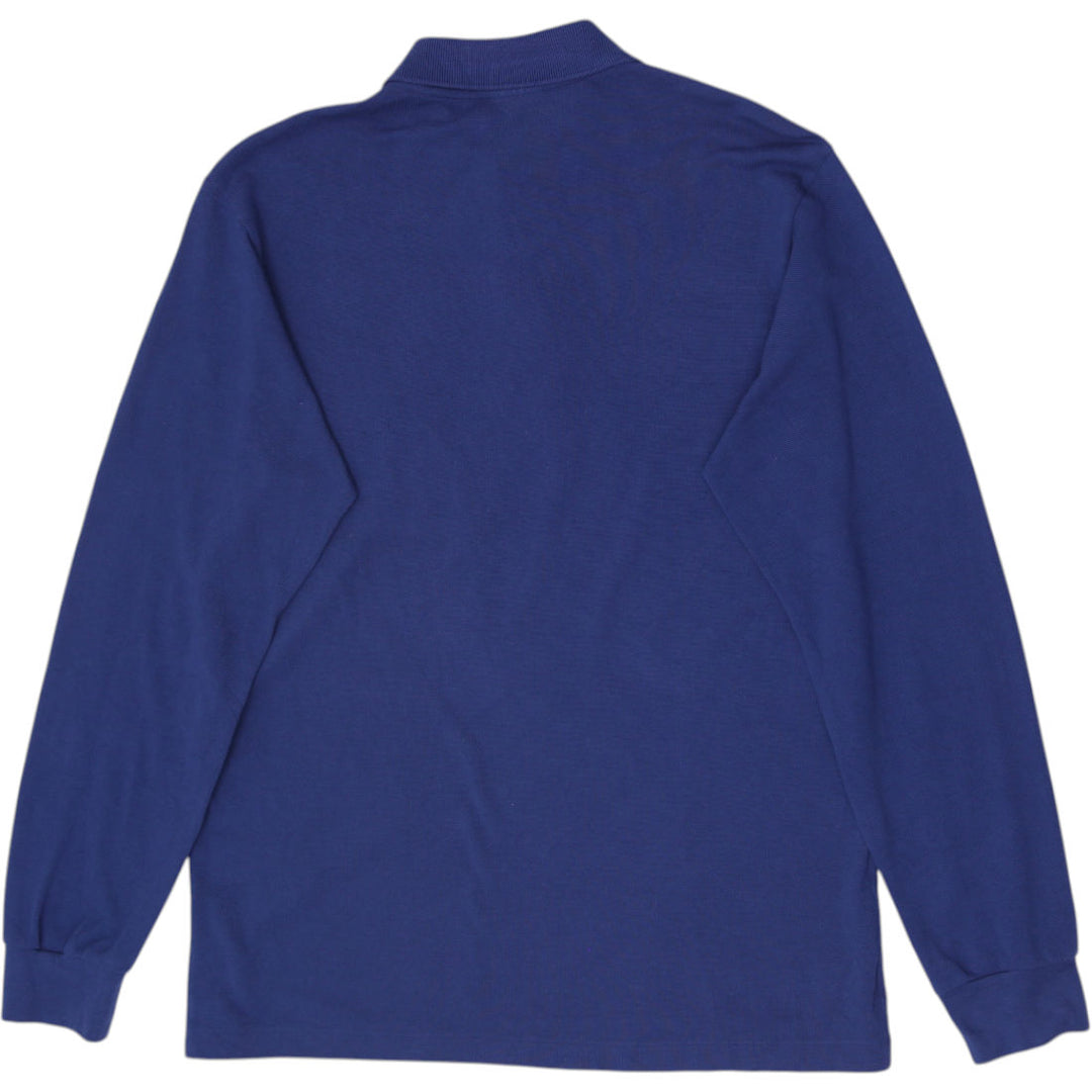 Mens Lacoste Long-Sleeve Cotton Polo T-Shirt Blue Size 3