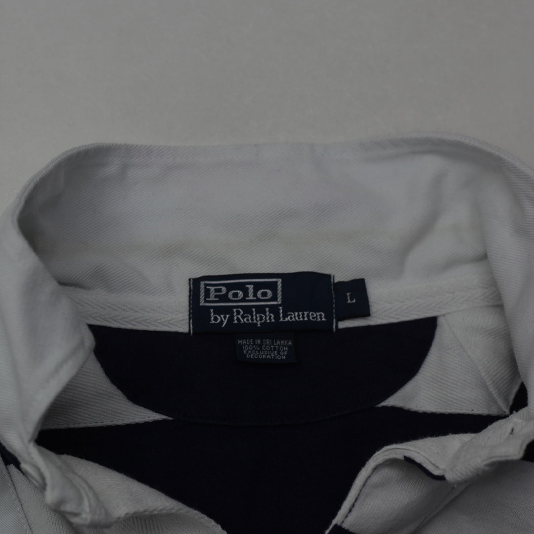 Vintage Polo By Ralph Lauren 5 Striped Rugby Shirt L - Fashion Rerun Vintage Migration_T-Shirt