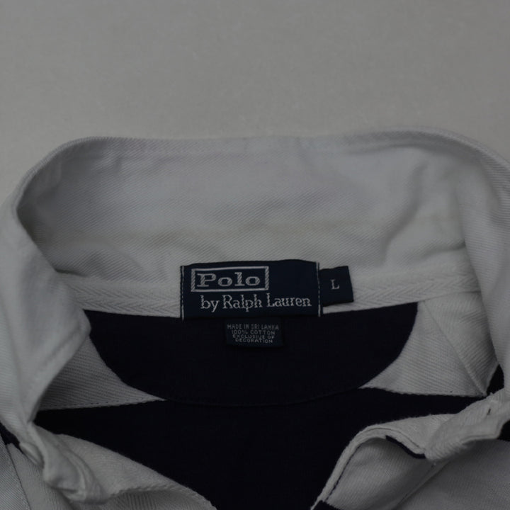 Vintage Polo By Ralph Lauren 5 Striped Rugby Shirt L - Fashion Rerun Vintage Migration_T-Shirt
